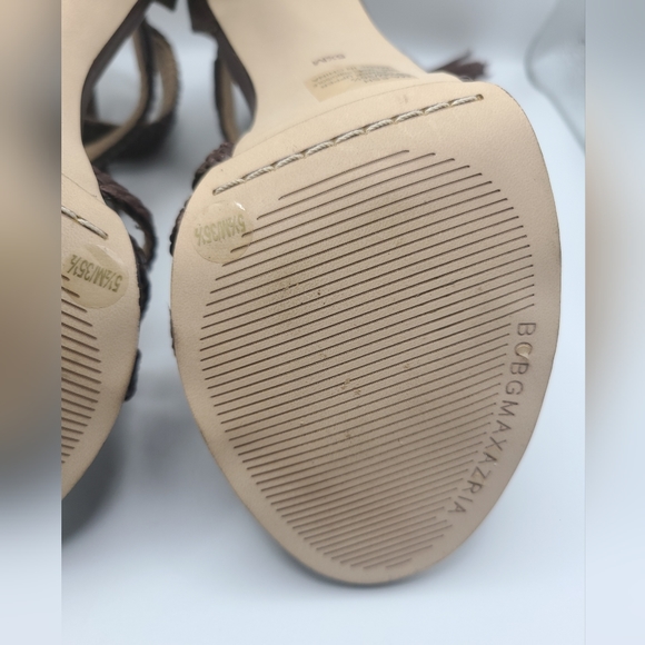 BCBG Maxazria Women's Tassle Strappy Open Toe Heel Shoe Size 5.5 - Picture 13 of 14